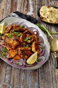 This zesty and healthy tandoori fish tikkas can be made on the stovetop or in an oven or an air fryer. Enjoy them with some spicy chutney!