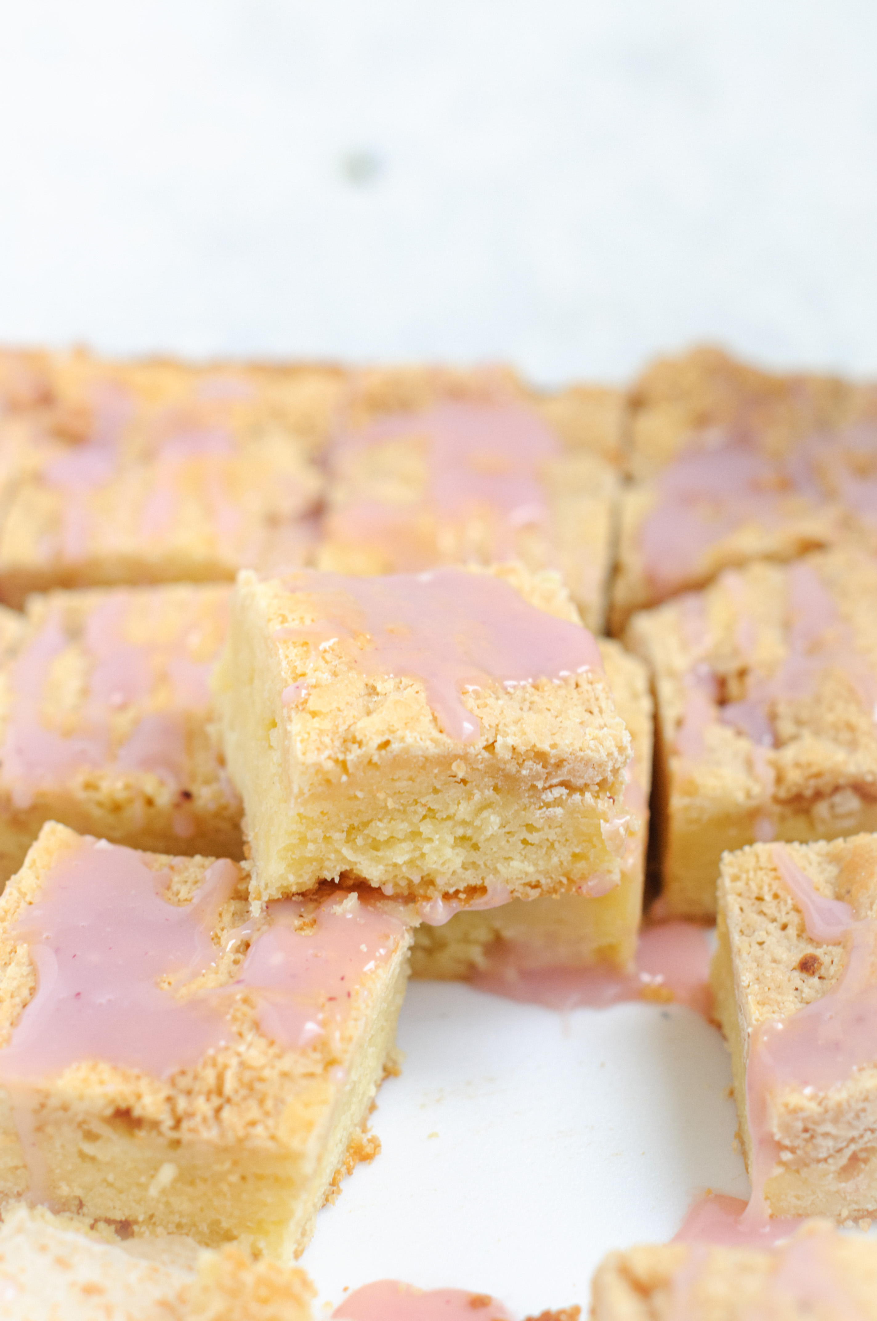 buttery, chewy and sweet with a decadent strawberry drizzle. Probably, the fudgiest, richest, most delicious white chocolate brownies out there.