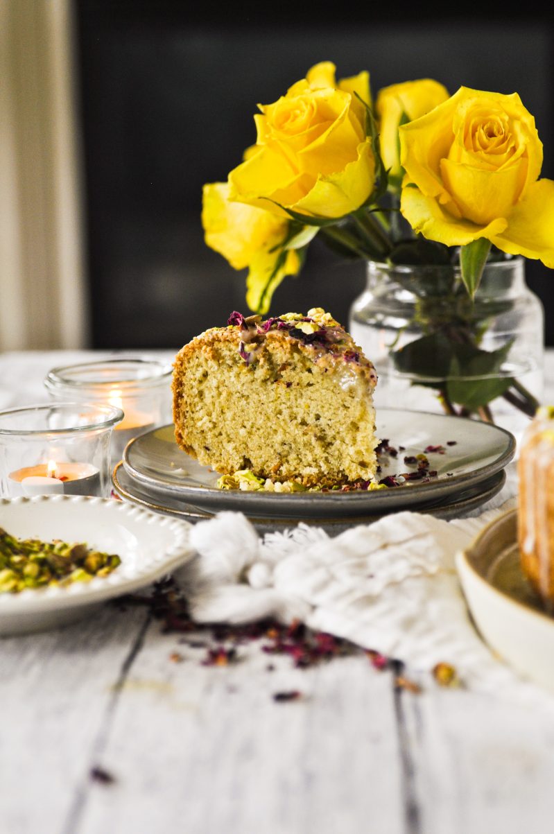 Persian love cake recipe, Love Cake, Rose water cake, Pistachio cake, Cardamom cake, myyellowapron, how to make Persian love cake, middle eastern cakes, food photography, food styling, dried rose petals, beautiful cakes