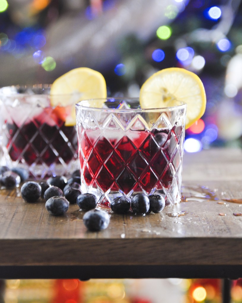An easy gin cocktail recipe made with homemade blueberry syrup