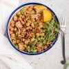 This protein-packed grilled chicken and chickpea salad is loaded with bites of grilled chicken, Persian cucumbers, red onion, green chilies, and lemon juice. The fresh lemon juice adds freshness to this light and nutritious one-bowl meal. This garbanzo beans salad is so delicious that it will surely step up your lunch!